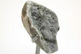 Sparkling Druzy Quartz Geode With Metal Stand #208997-2